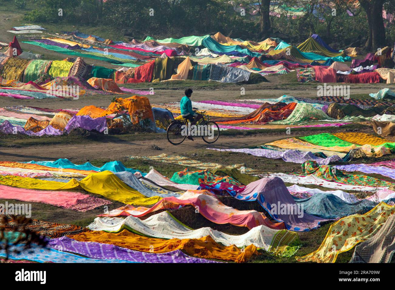Dhobi ghat Washerman Place nella zona rurale dell'india Foto Stock