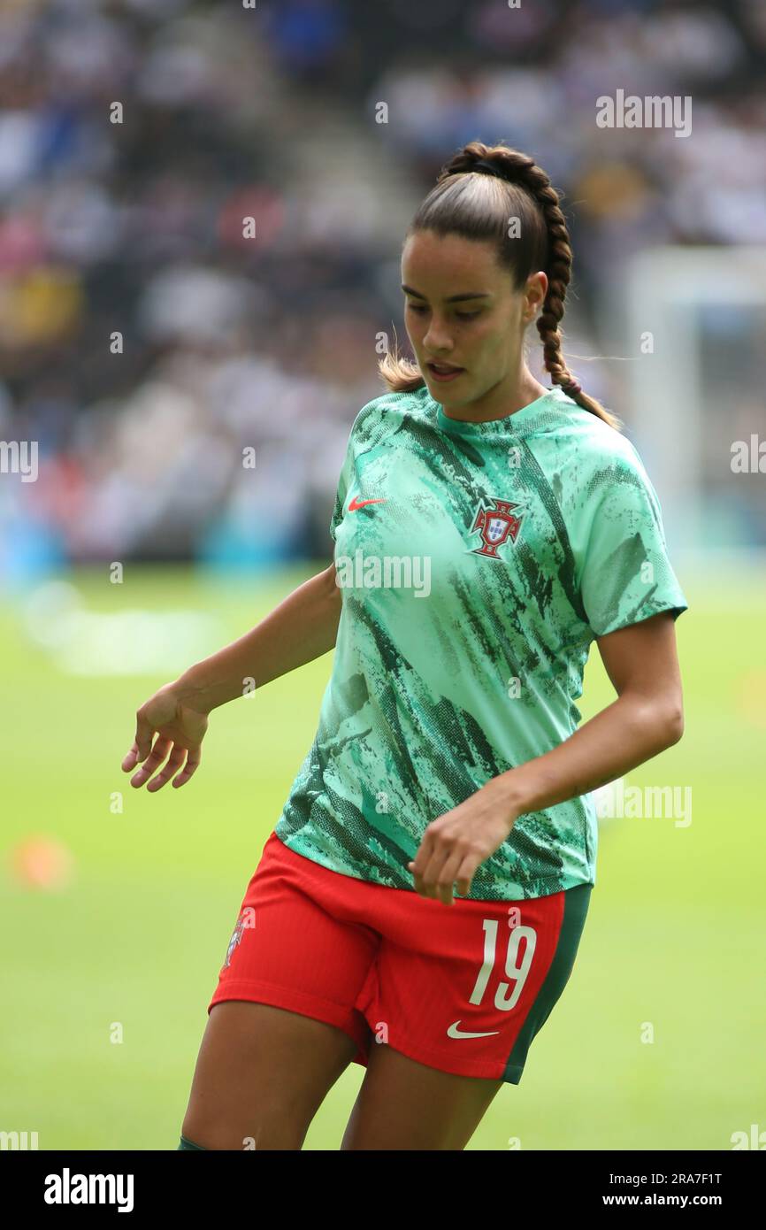 Londra, Regno Unito. 1 luglio 2023. Londra, 6 aprile 2023: Diana Gomes (19 Portogallo) durante la partita di calcio amichevole femminile internazionale tra Inghilterra e Portogallo allo Stadio MK, Milton Keynes, Inghilterra. (Pedro Soares/SPP) credito: SPP Sport Press Photo. /Alamy Live News Foto Stock