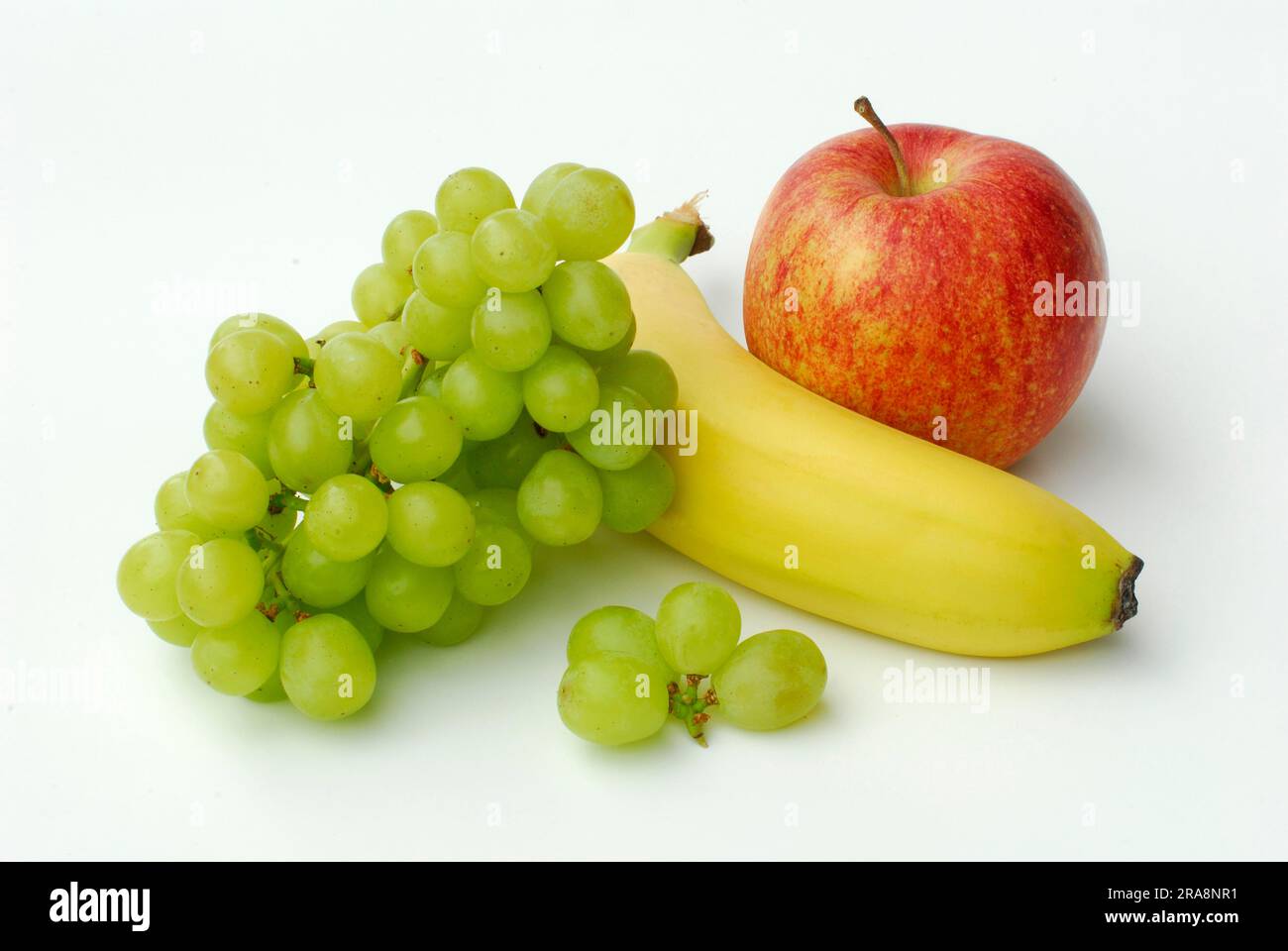 Banana, uva e mela Foto Stock