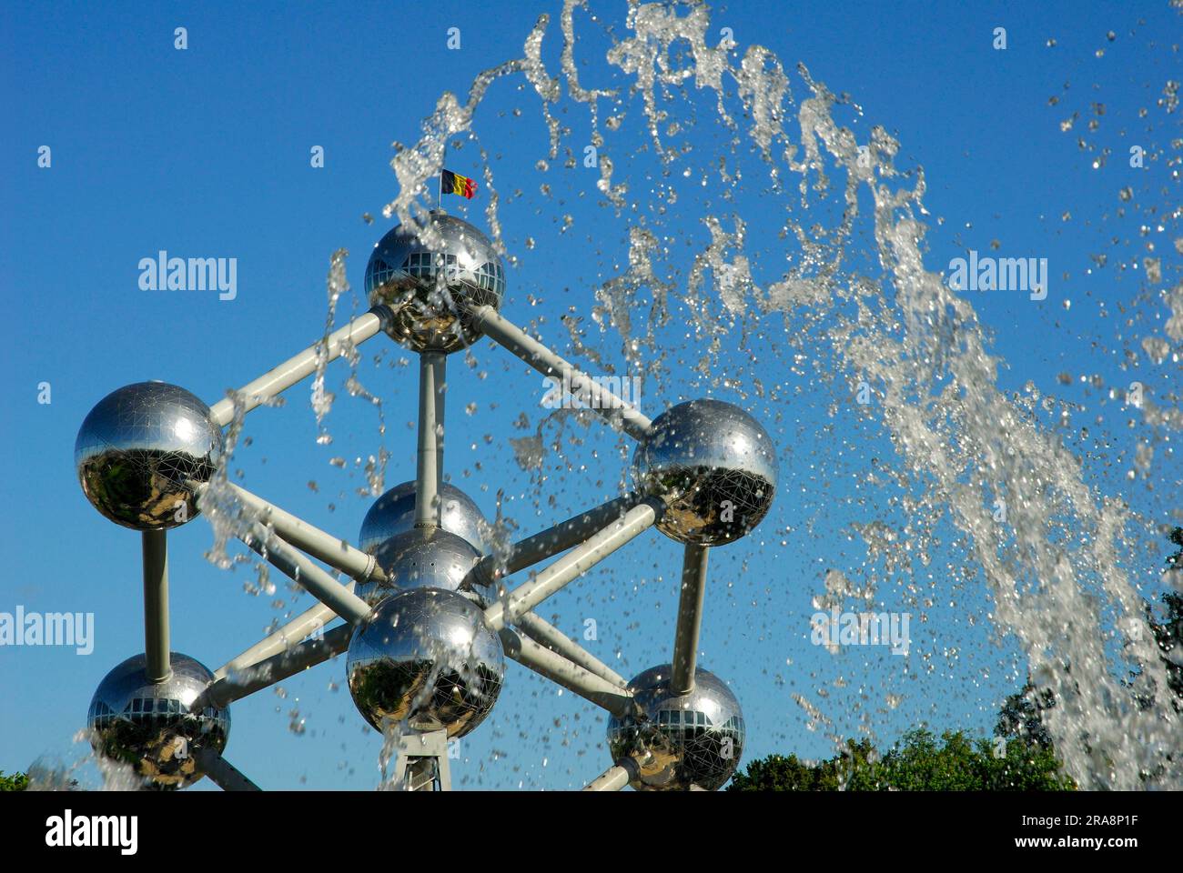 Atomium, Iron Molecule, World Exposition 1985, Heysel Plateau, Laeken, Bruxelles, Belgio Foto Stock