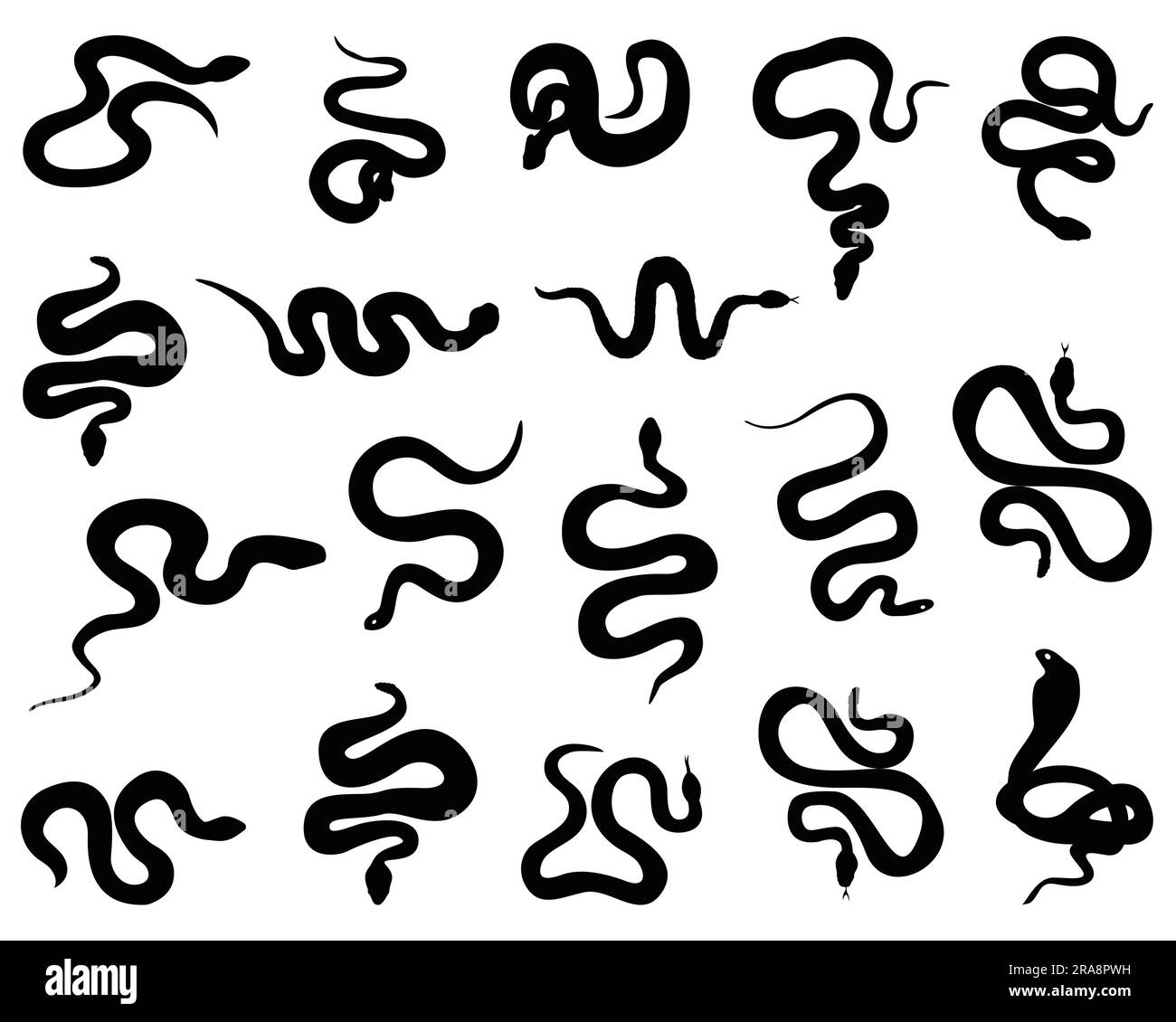 Set di silhouette Snakes Illustrazione Vettoriale