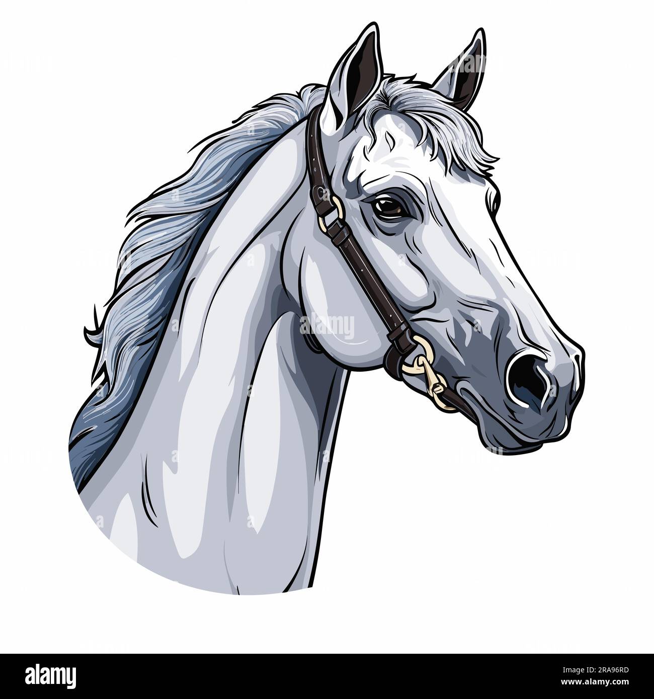 Cavallo. Illustrazione a forma di cavallo. Illustrazione di cartoni animati  in stile doodle vettoriale Immagine e Vettoriale - Alamy