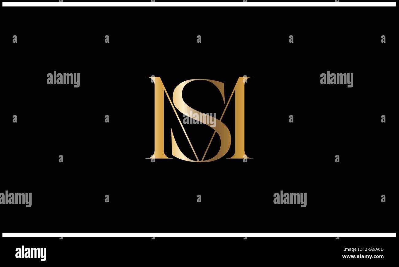 SM, MS, Abstract Letters Logo Monogram Illustrazione Vettoriale