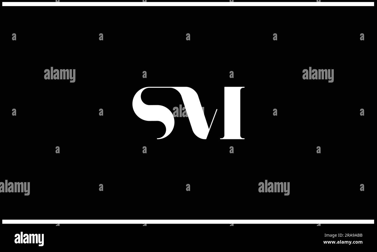 SM, MS, Abstract Letters Logo Monogram Illustrazione Vettoriale