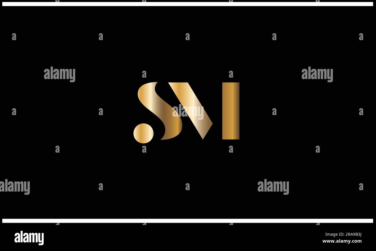 SM, MS, Abstract Letters Logo Monogram Illustrazione Vettoriale