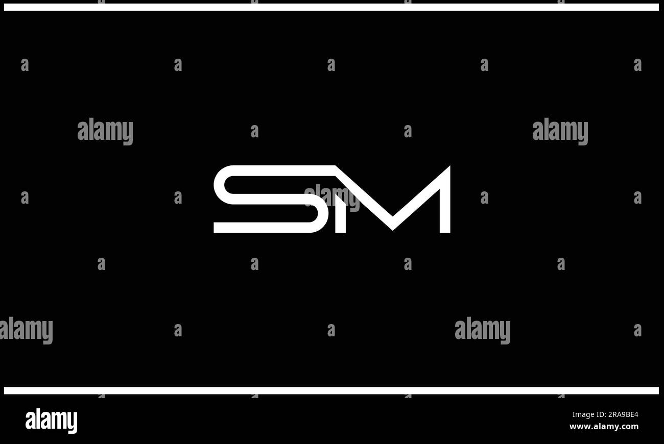 SM, MS, Abstract Letters Logo Monogram Illustrazione Vettoriale
