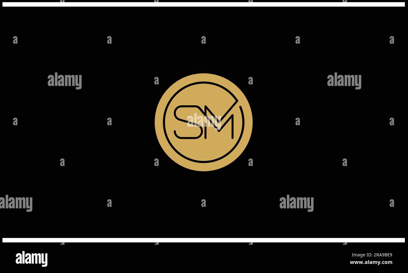 SM, MS, Abstract Letters Logo Monogram Illustrazione Vettoriale