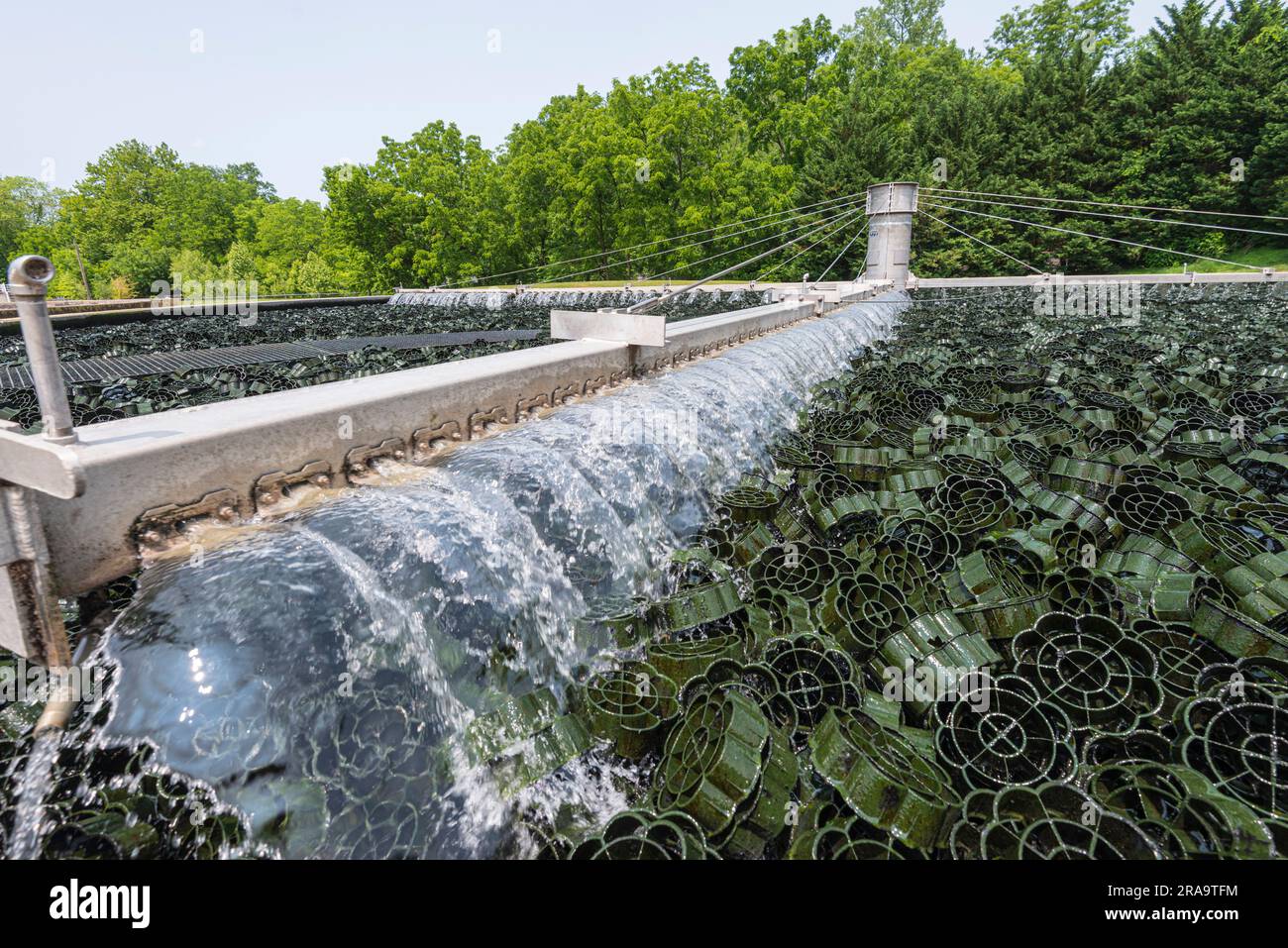 Impianto di trattamento delle acque reflue, Pennsylvania, USA Foto Stock