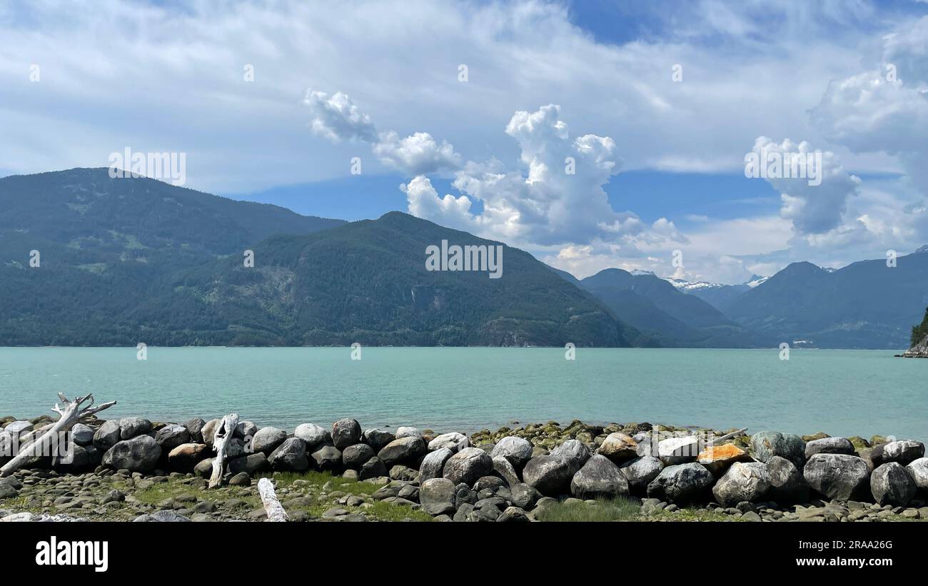 Oliver's Landing Beach, Furry Creek, British Columbia, Canada Foto Stock