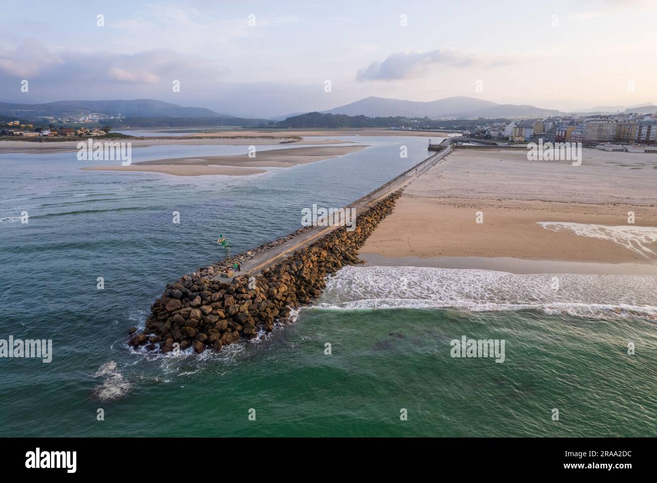 Vista aerea della città di Foz nel nord della Spagna Foto Stock