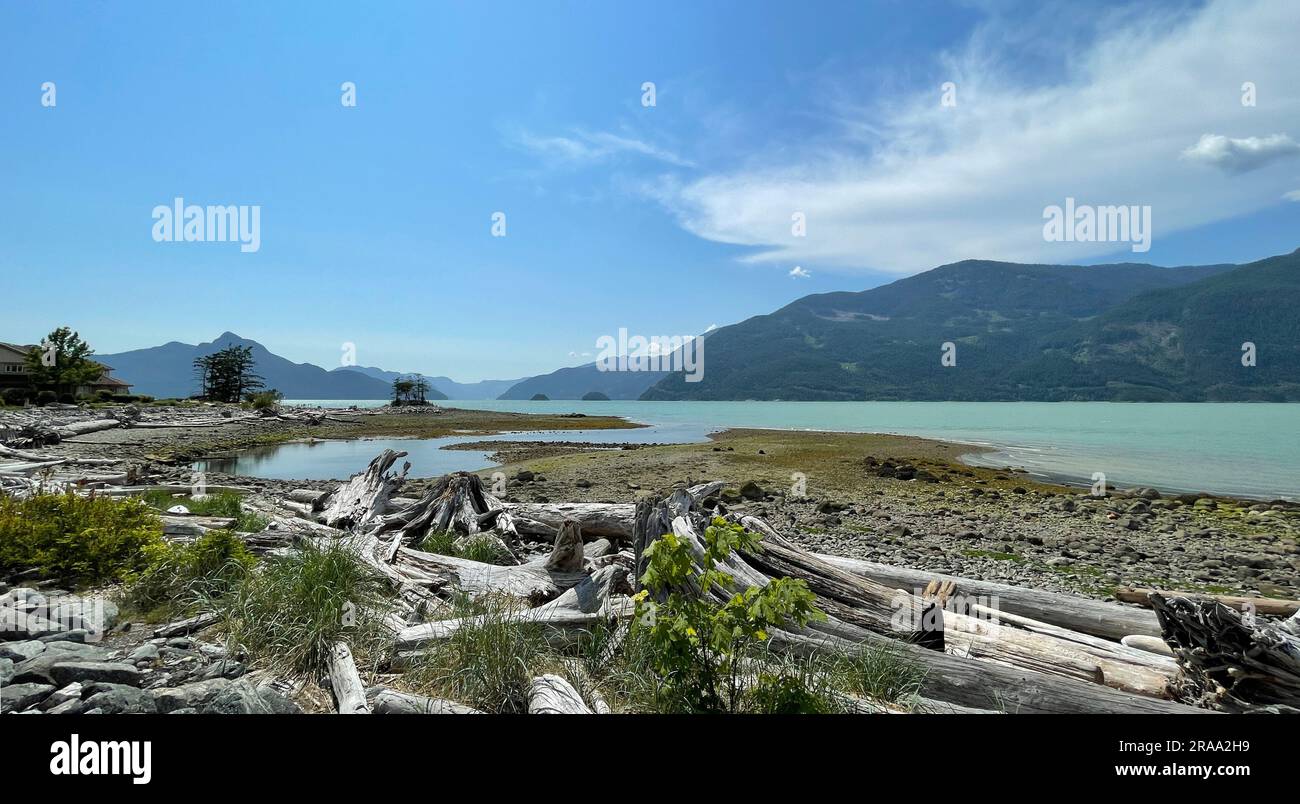 Oliver's Landing Beach, Furry Creek, British Columbia, Canada Foto Stock