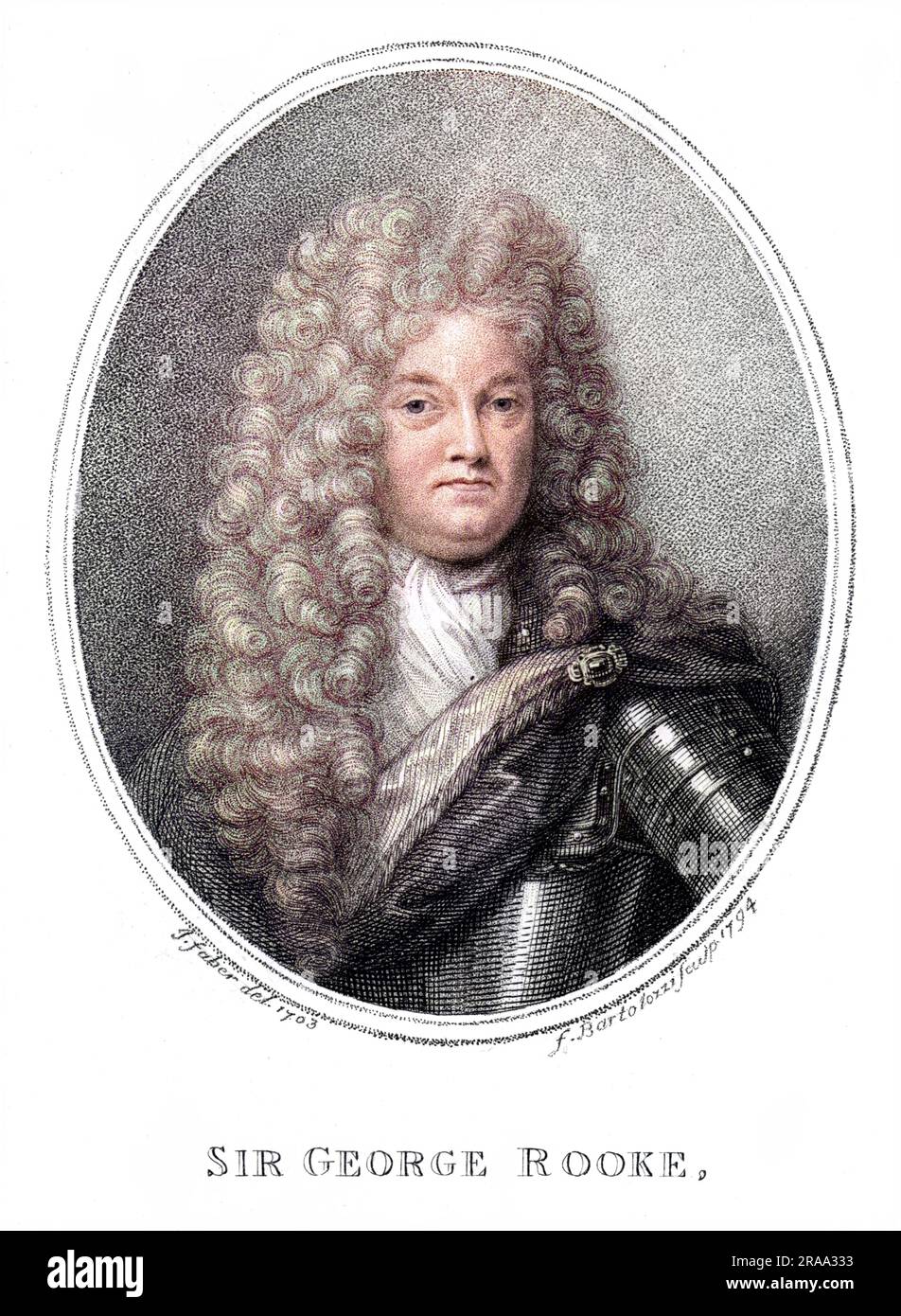 SIR GEORGE ROOKE comandante navale britannico Data: 1650 - 1709 Foto Stock