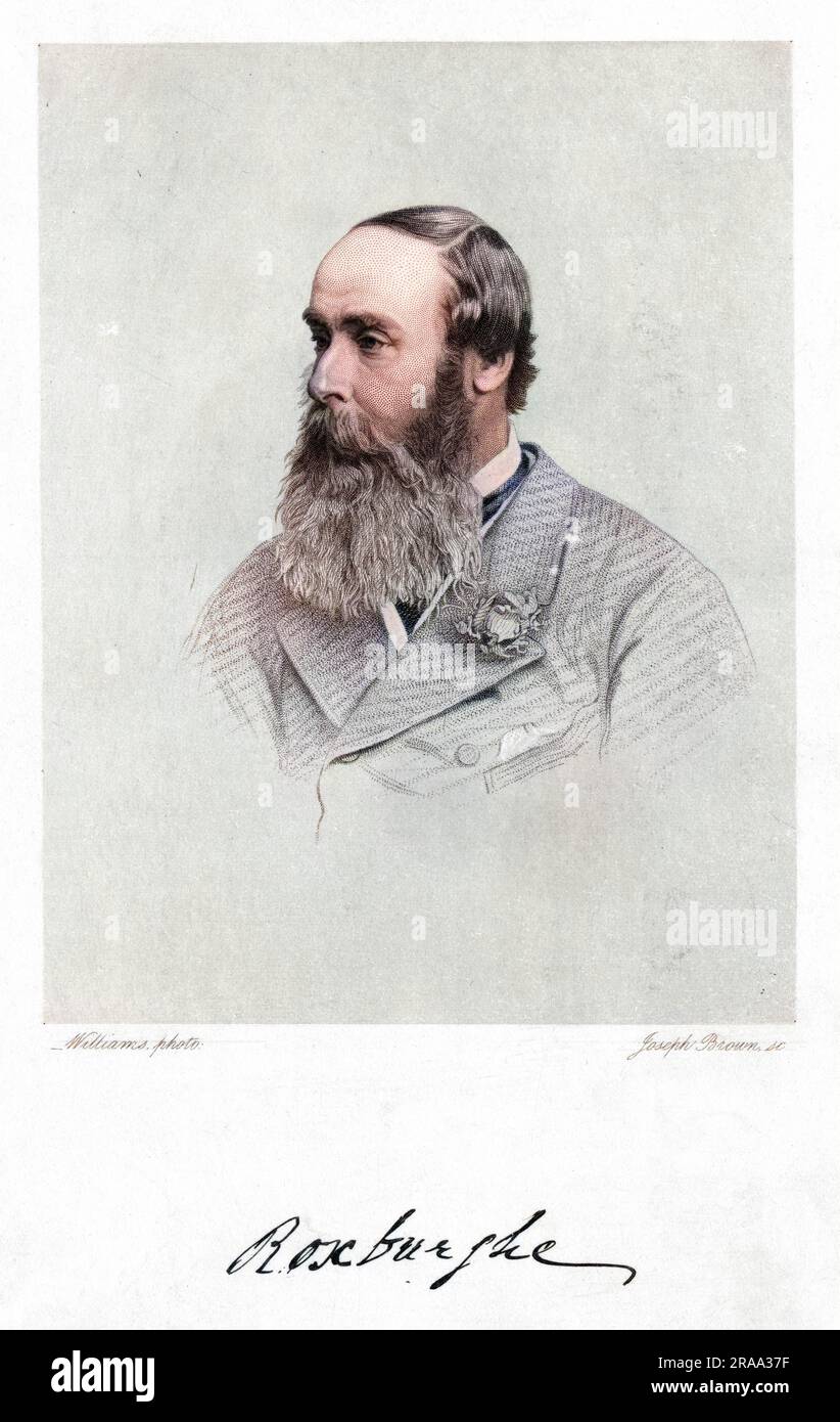 JAMES HENRY ROBERT INNES-KER, sesto duca di ROXBURGHE statista e sportivo con il suo autografo Data: 1816 - 1879 Foto Stock