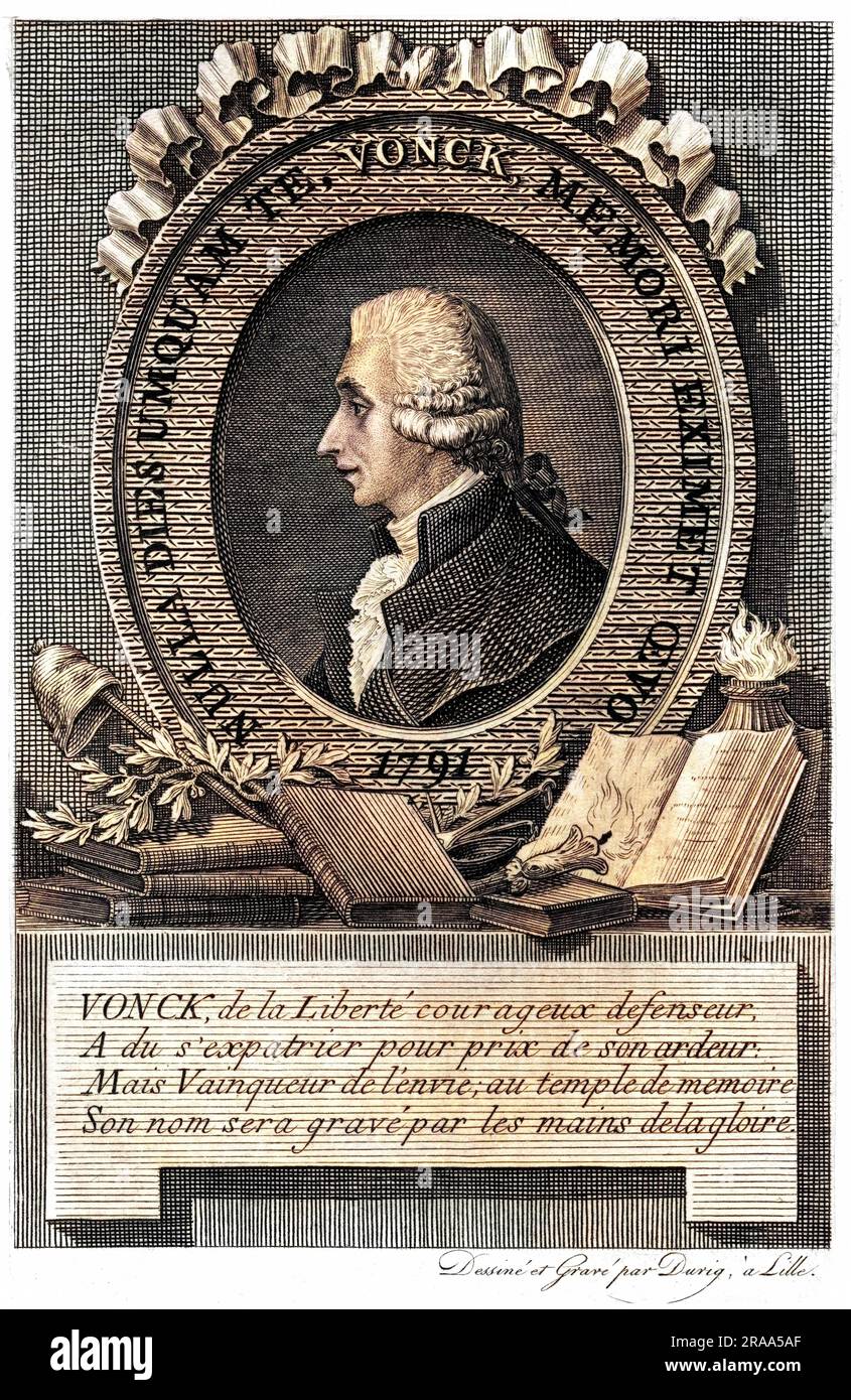 JEAN FRANCOIS VONCK giurista e statista francese Data: 1743 - 1792 Foto Stock