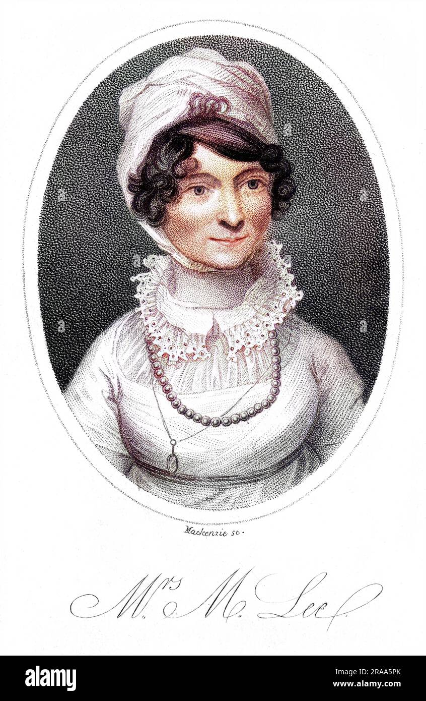 MARY LEE (nata Sidney) in precedenza Mrs Whitefoord, moglie di Caleb Whitefoord : poi Mrs Lee : scrittrice di 'Pellegrini del sole', ecc.. Data: CIRCA 1800 Foto Stock