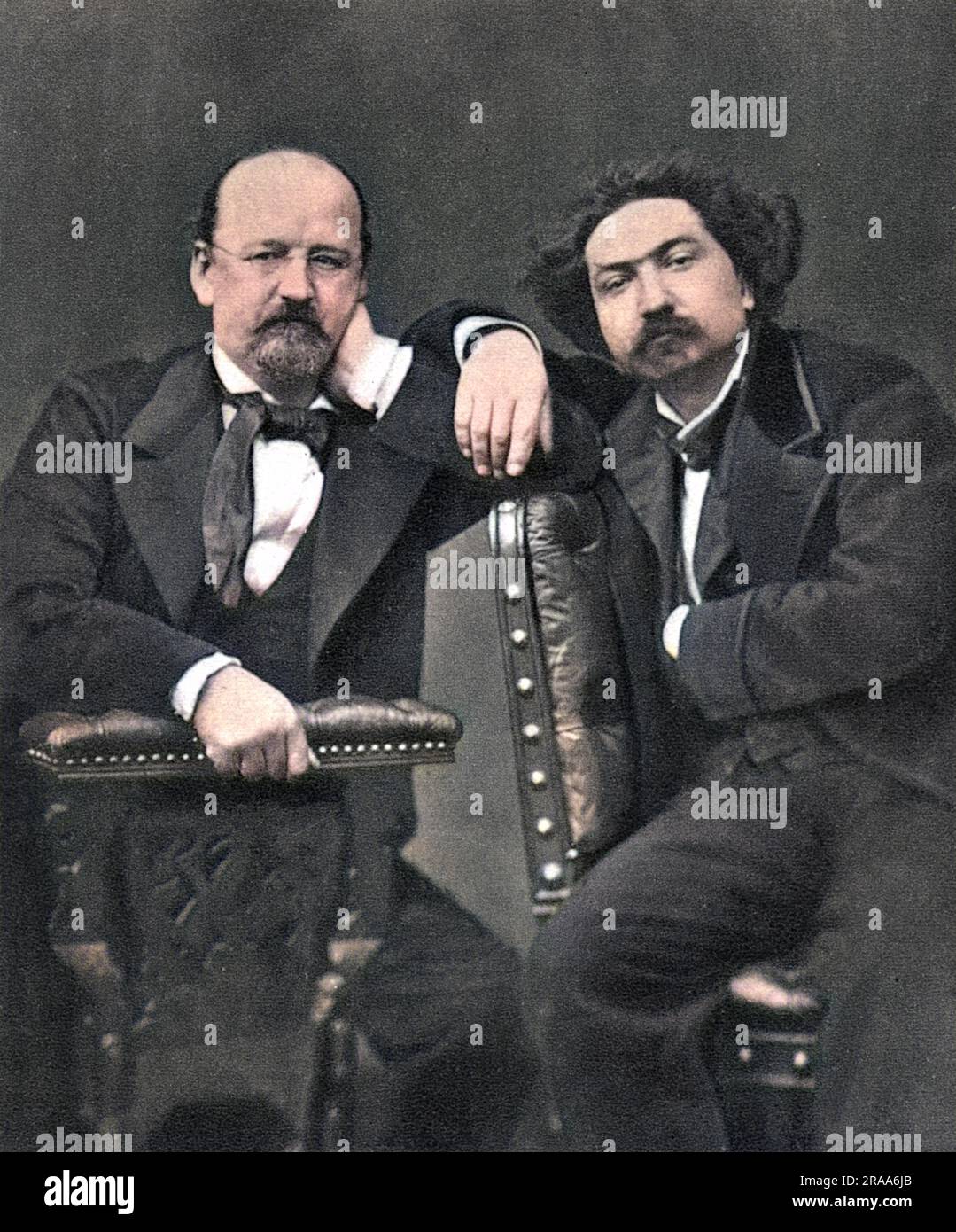 EMILE ERCKMANN & LOUIS CHATRIAN scrittori francesi che hanno collaborato, combinando i loro nomi, in una serie di popolari romanzi storici : foto 1887. Data: 1822-99, 1826-90 Foto Stock
