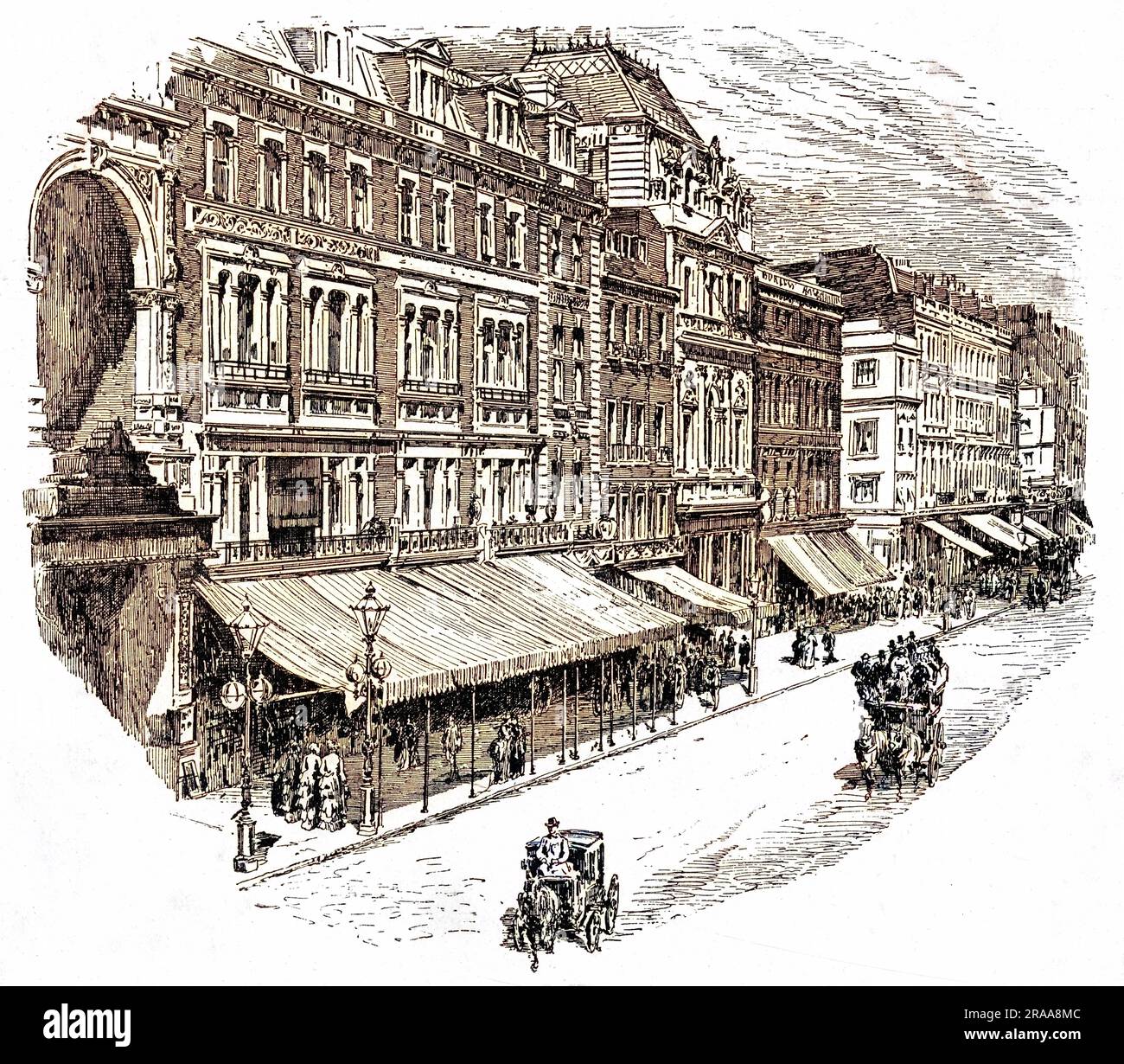 Alla fine del XIX secolo Oxford Street è ben affermata come una delle principali vie dello shopping di Londra. Data: Circa 1890 Foto Stock