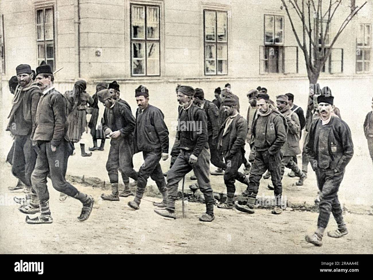 Mentre il bombardamento dagli austriaci di Belgrado, capitale serba, stava procedendo, Serbia rapidamente chiamato sul suo riservisti. In pace, l esercito in questo momento solo numerati 195.000 uomini ma la sua piena forza di guerra era di circa 320.000. Data: 1914 Foto Stock