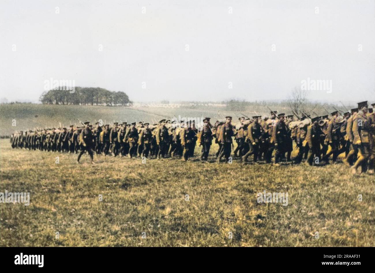 Uomini del 5th Battalion Connaught Rangers, 10th Division, che giunsero a Basingstoke dall'Irlanda prima di andare a Gallipoli durante la prima guerra mondiale. Data: Maggio-15 Foto Stock