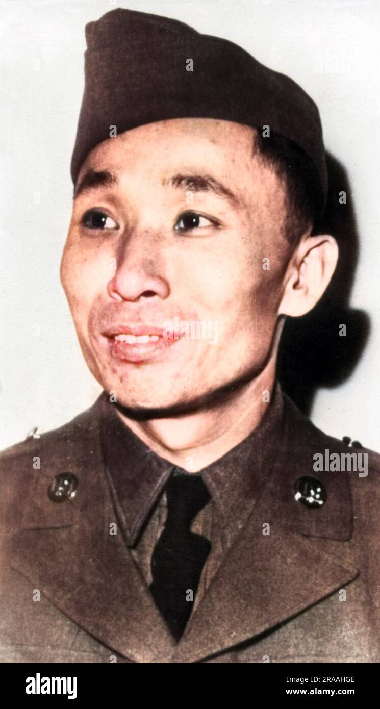 Tom You Quon, un ex pilota di caccia cinese che si è Unito agli Stati Uniti Army Air Force dopo la morte di sua moglie e di due figli in un bombardamento giapponese Data: 1942 - 1945 Foto Stock