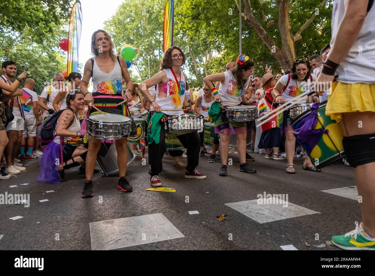 2023 07 01 Madrid, Spagna. Pride Parade, questo è il culmine del Pride di Madrid, la più grande parata dell'orgoglio d'Europa. Foto Stock