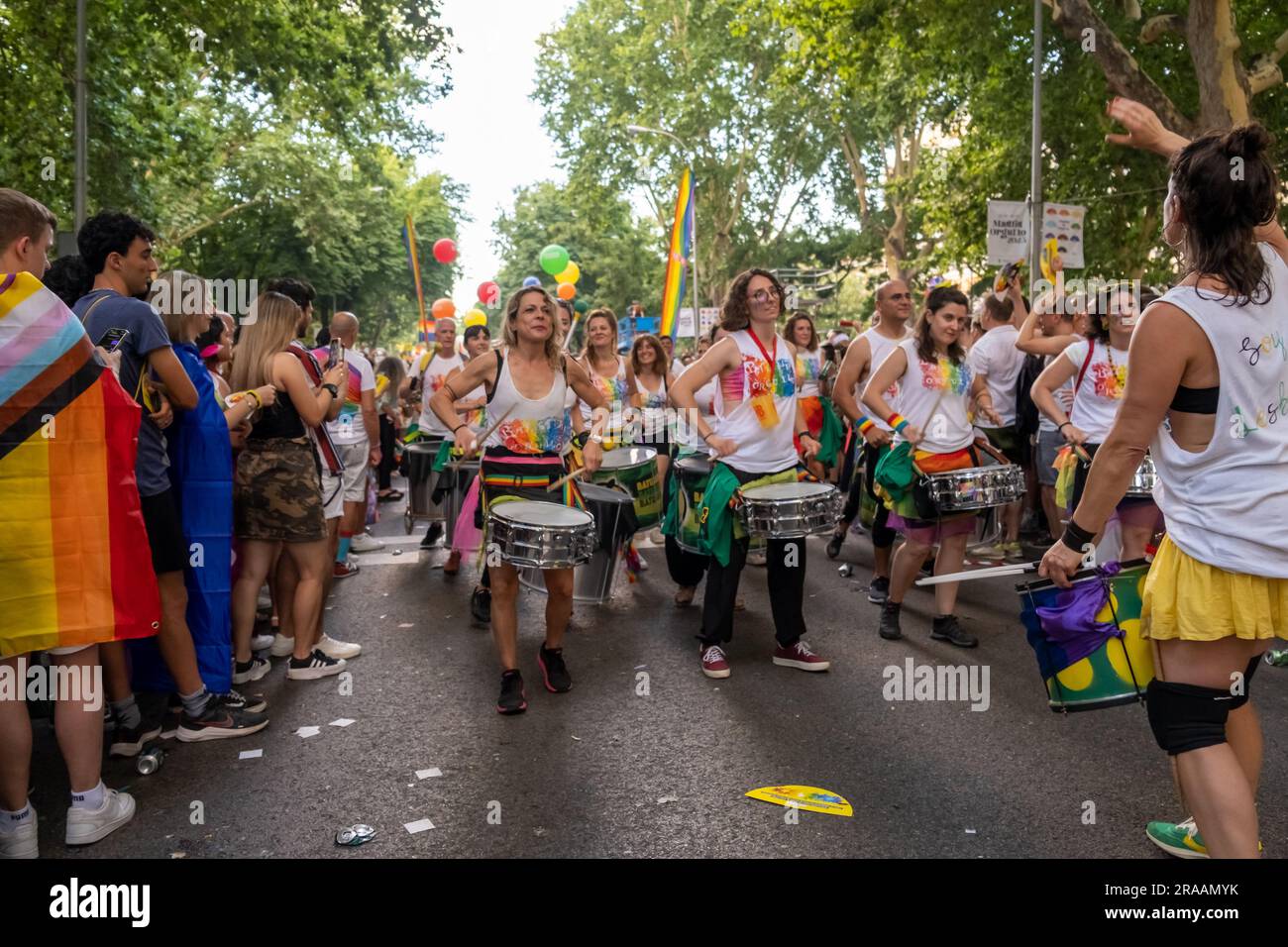 2023 07 01 Madrid, Spagna. Pride Parade, questo è il culmine del Pride di Madrid, la più grande parata dell'orgoglio d'Europa. Foto Stock