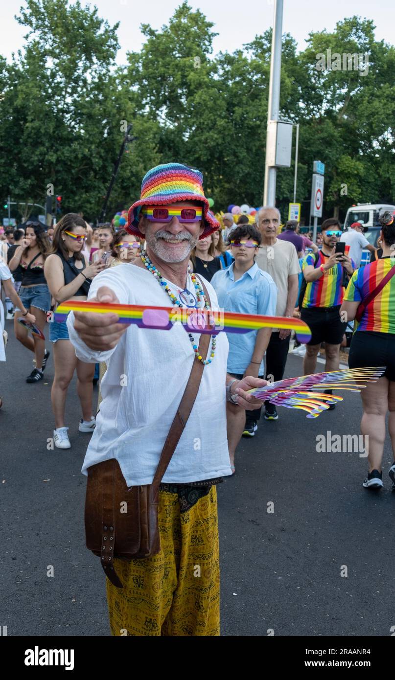 2023 07 01 Madrid, Spagna. Pride Parade, questo è il culmine del Pride di Madrid, la più grande parata dell'orgoglio d'Europa. Foto Stock