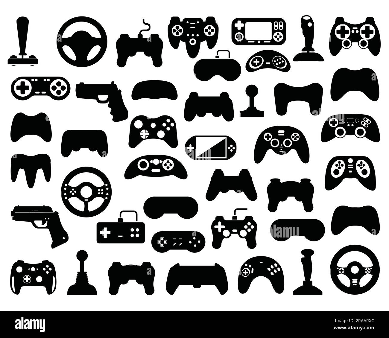 Set di sagoma del controller di gioco Illustrazione Vettoriale