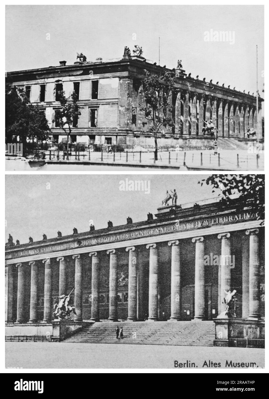Berlin Altes Museum 1930 e dopo la seconda guerra mondiale 1945 Foto Stock