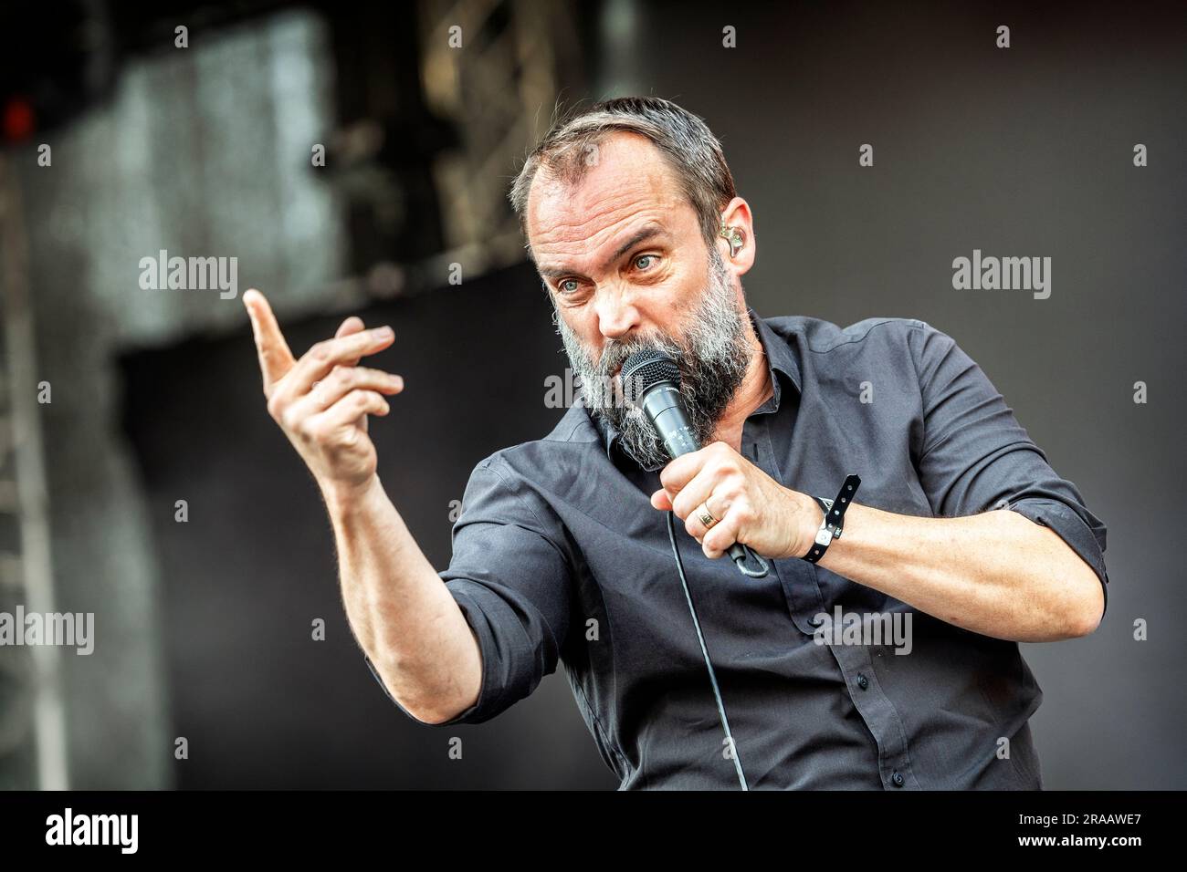 Oslo, Norvegia. 22 giugno 2023. La rock band americana Clutch esegue un concerto dal vivo durante il festival musicale norvegese Tons of Rock 2023 a Oslo. Qui il cantante Neil Fallon è visto dal vivo sul palco. (Foto: Gonzales Photo - Terje Dokken). Foto Stock