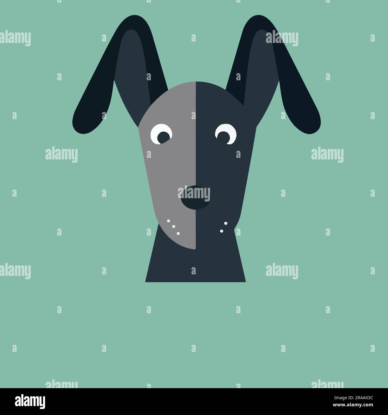 Illustrazione vettoriale piatto della testa del cane Illustrazione Vettoriale