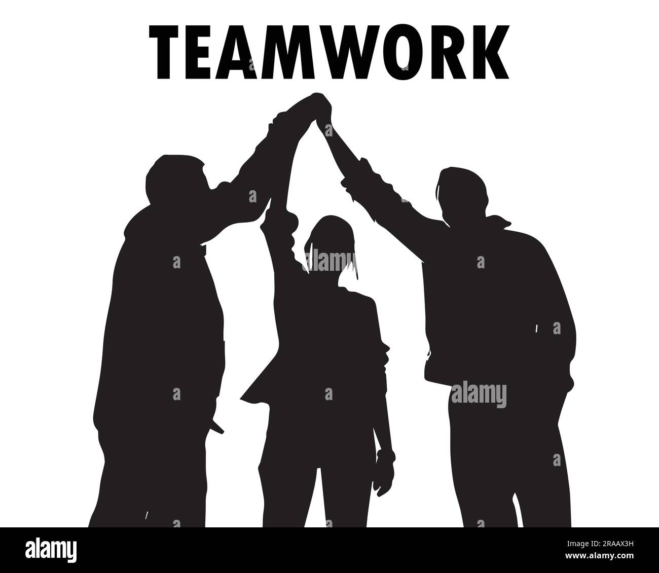 Illustrazione vettoriale silhouette Teamwork Illustrazione Vettoriale