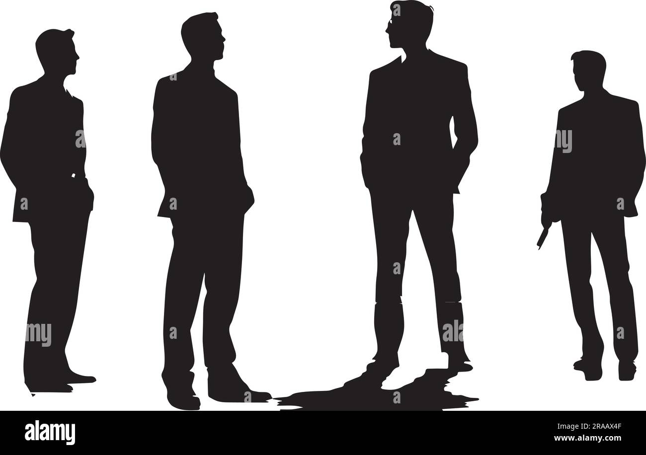 Una serie di illustrazioni vettoriali di silhouette per uomo d'affari Illustrazione Vettoriale