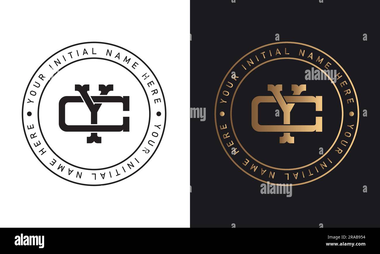 Monogramma iniziale Luxury YC o CY lettera di testo Logo Design interblocco YC monogramma moda monogramma Illustrazione Vettoriale