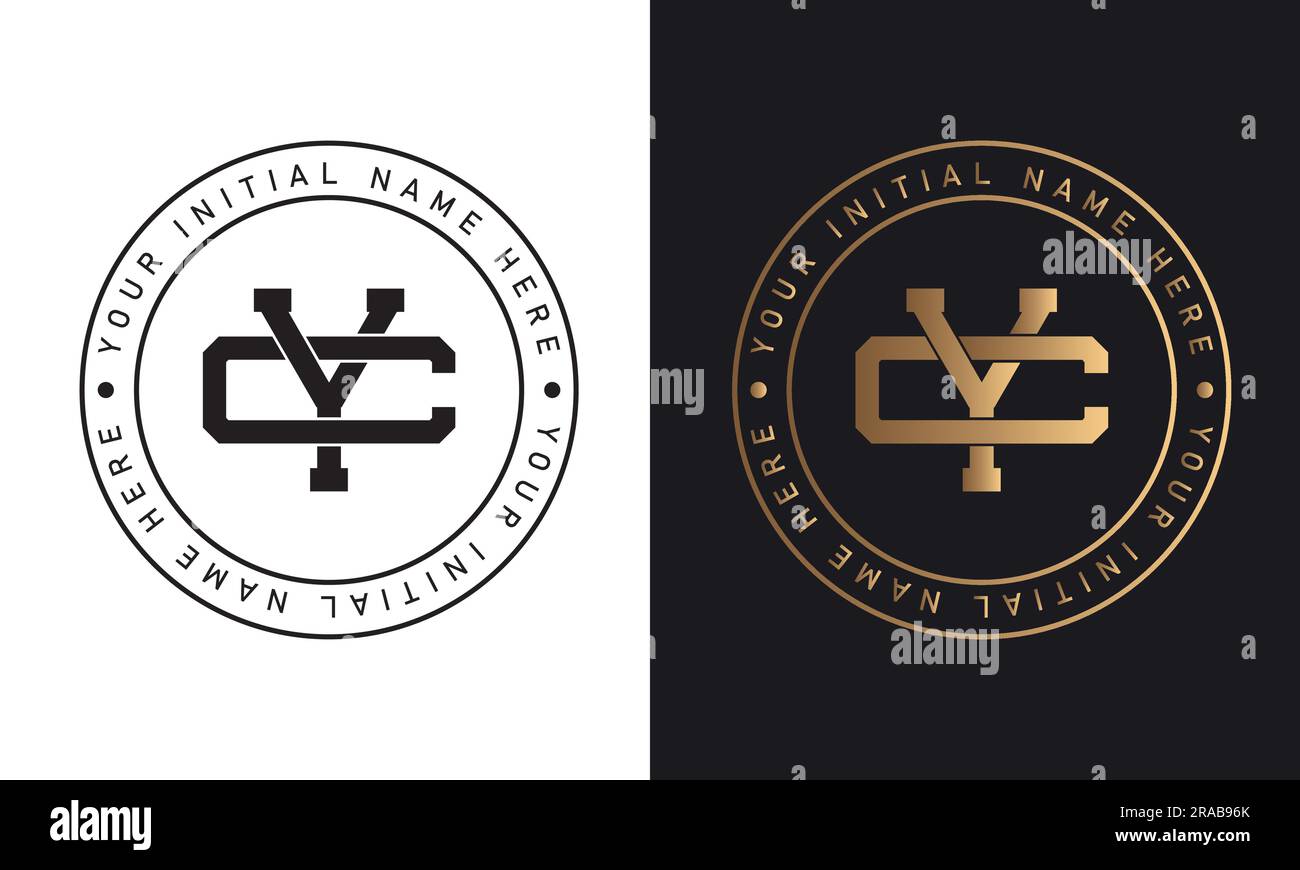 Monogramma iniziale Luxury YC o CY lettera di testo Logo Design interblocco YC monogramma moda monogramma Illustrazione Vettoriale