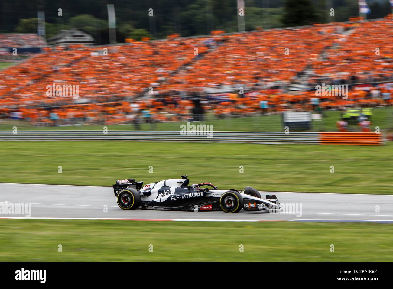 Spielberg, Austria. 2 luglio 2023. Formula 1 Rolex Gran Premio d'Austria al Red Bull Ring, Austria. Nella foto: #21 Nyck De Vries (NLD) di Scuderia AlphaTauri in AlphaTauri AT04 © Piotr Zajac/Alamy Live News Foto Stock
