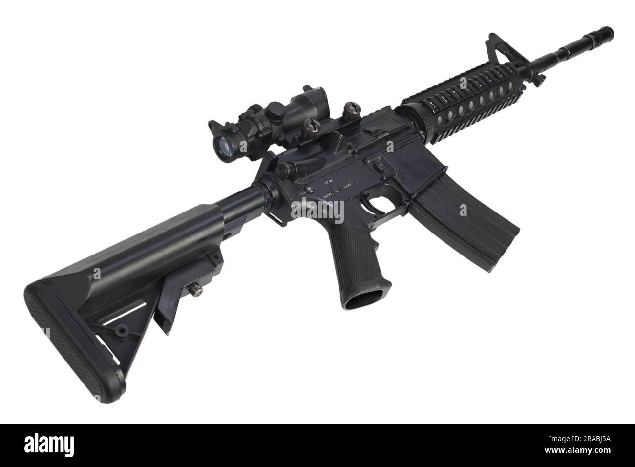 US Army carbine isolato su uno sfondo bianco Foto Stock