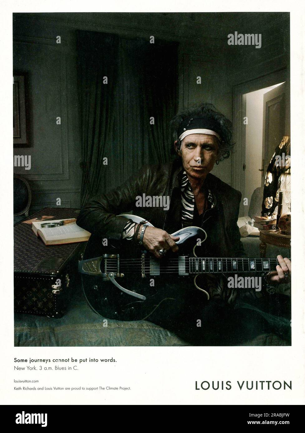 Keith Richards e Louis Vuitton sono orgogliosi di sostenere l'annuncio del progetto climatico in una rivista Time 2008. Foto Stock