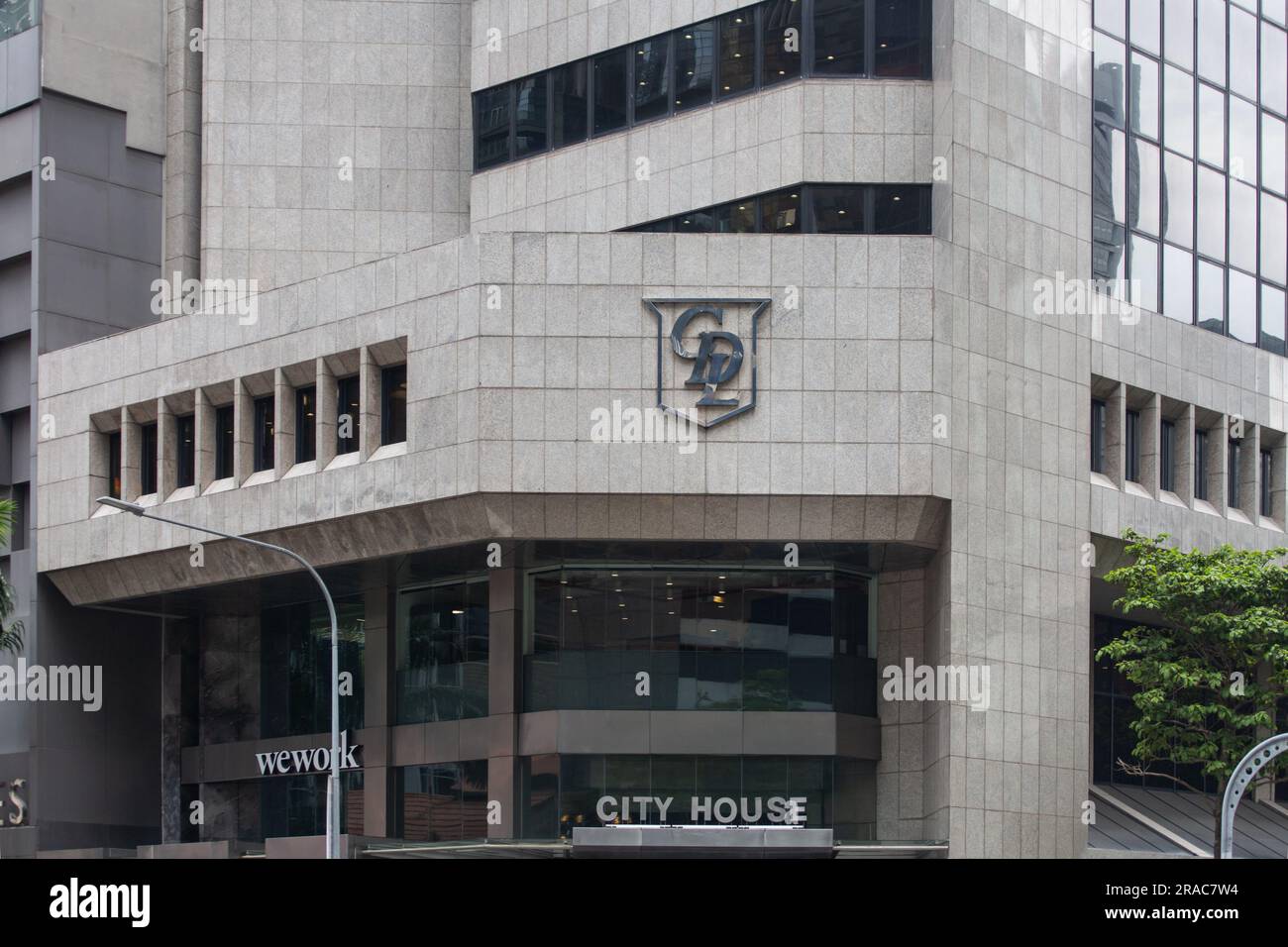 Logo City Developments Limited - società immobiliare leader a livello mondiale a Singapore. Foto Stock