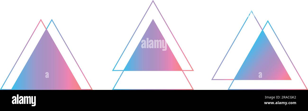 Set di modelli triangolari per la presentazione in colori sfumati. Forme a triangolo con uno spazio di copia per il testo. Illustrazione vettoriale Illustrazione Vettoriale