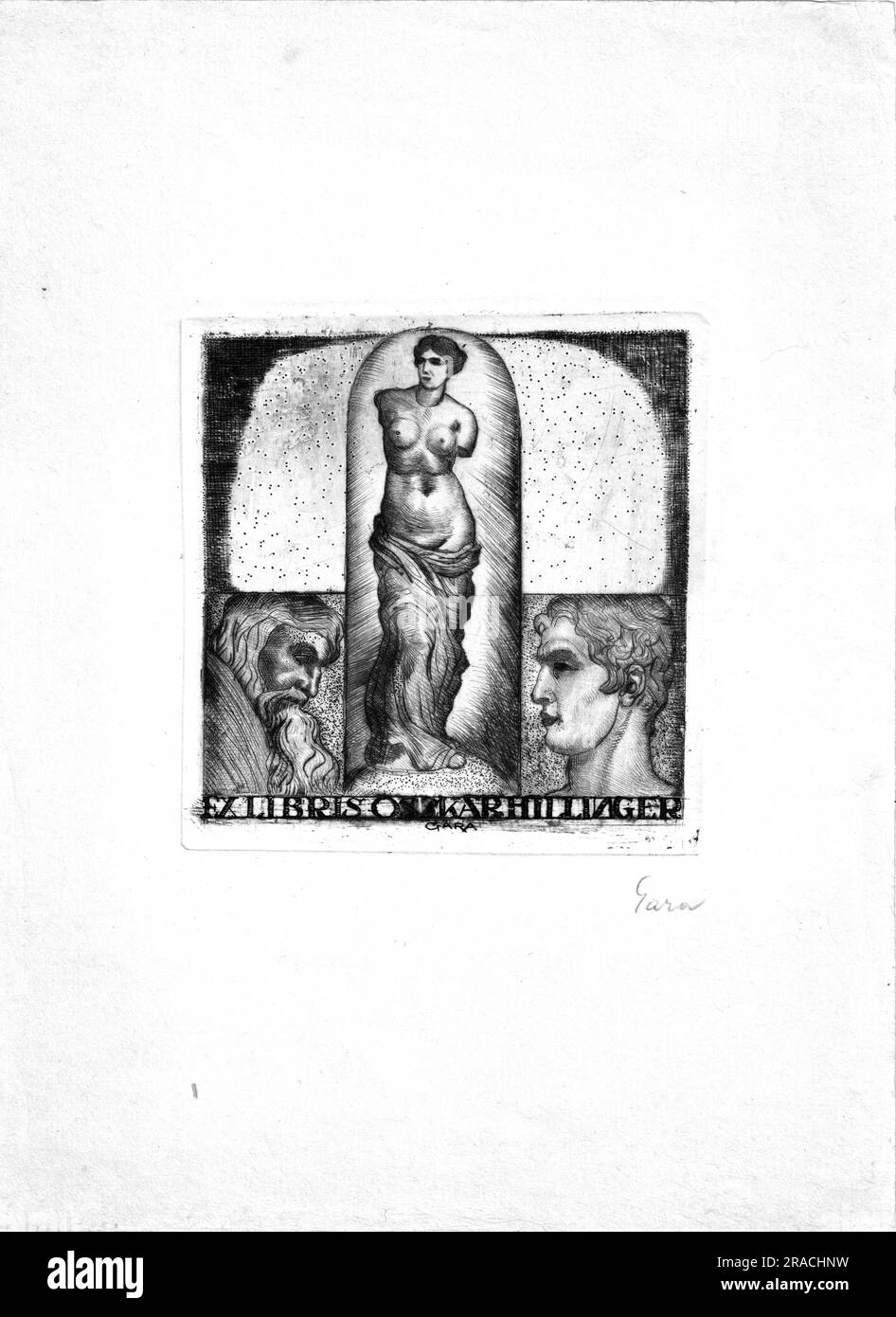 Gara Arnold (1882-1929), Budapest - Ex Libris, Oszkár Hillinger (1887-1962) Foto Stock