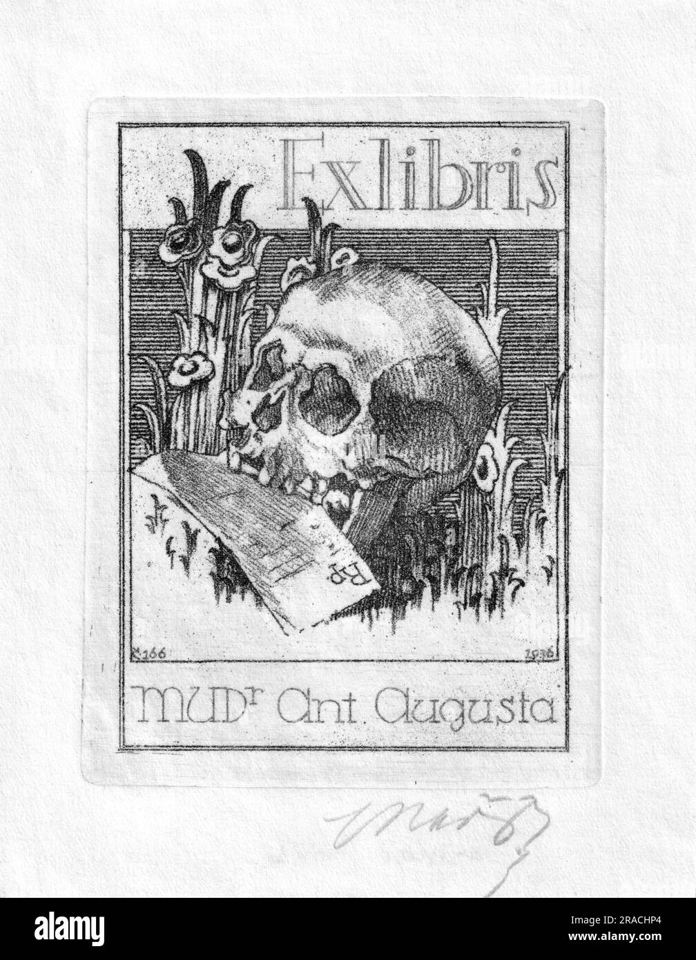 Jaroslav Mařík (1888-1965) - Ex Libris Ant. Augusta, 1936 anni Foto Stock