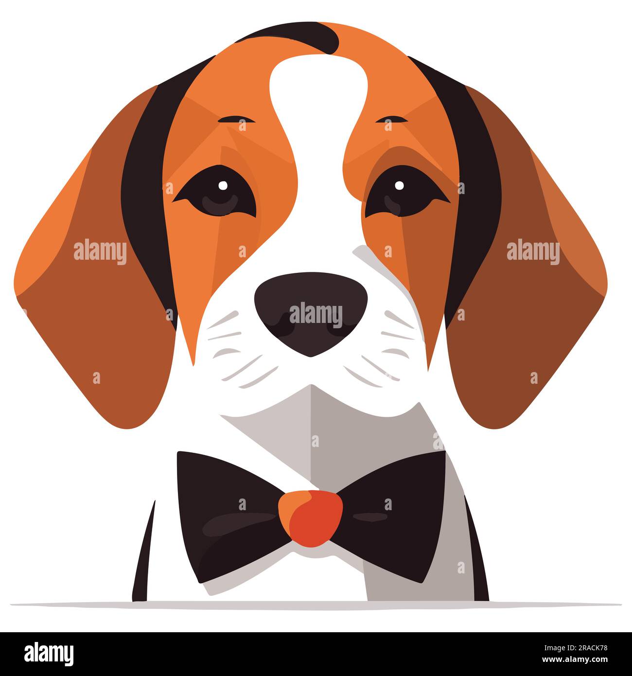 Una graziosa illustrazione vettoriale piatta della testa del cane Illustrazione Vettoriale