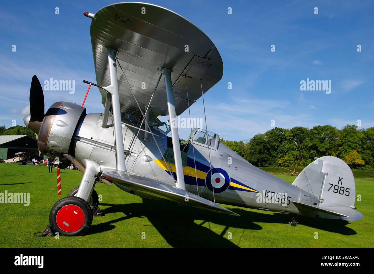 Gloster Gladiator i, G-AMRK, K7985 Shuttleworth Collection, Old Warden, Biggleswade, Bedfordshire, Inghilterra. Foto Stock