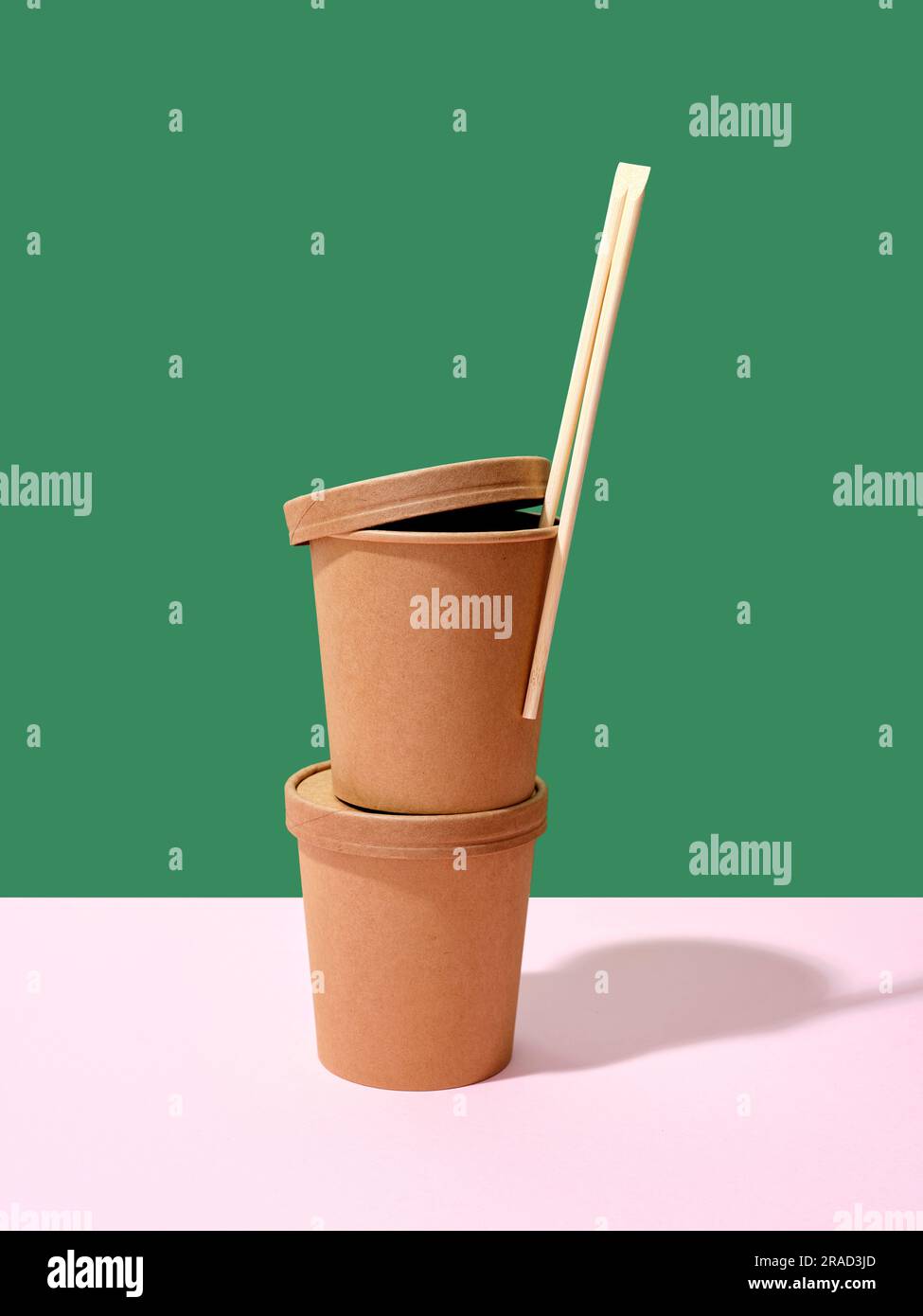 Imballaggio ecologico per alimenti da asporto Foto Stock