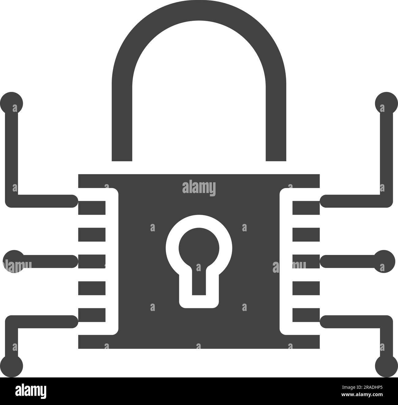 Immagine icona crittografia dati. Illustrazione Vettoriale