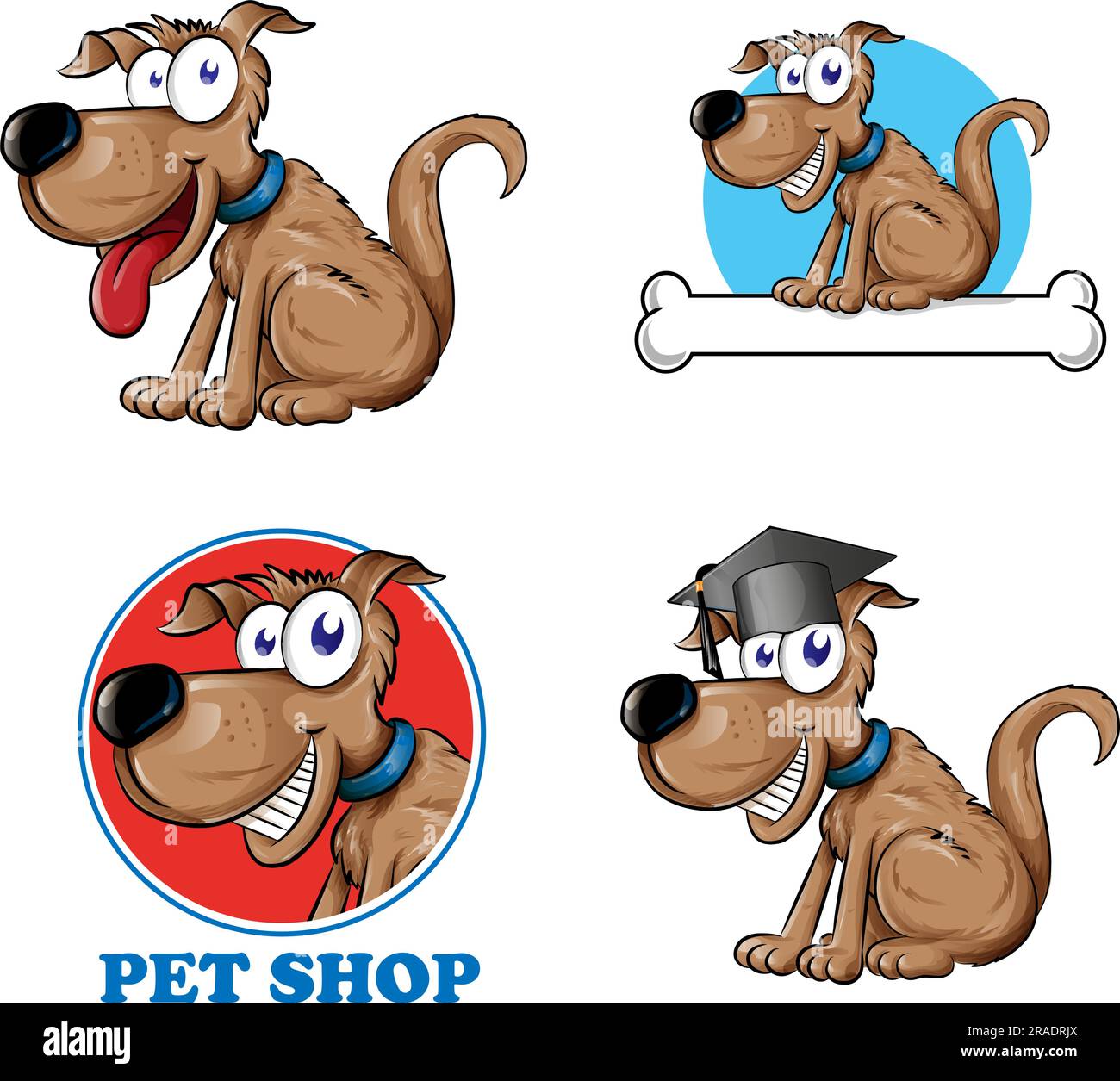 set cartoni animati per cani . illustrazione vettoriale Illustrazione Vettoriale
