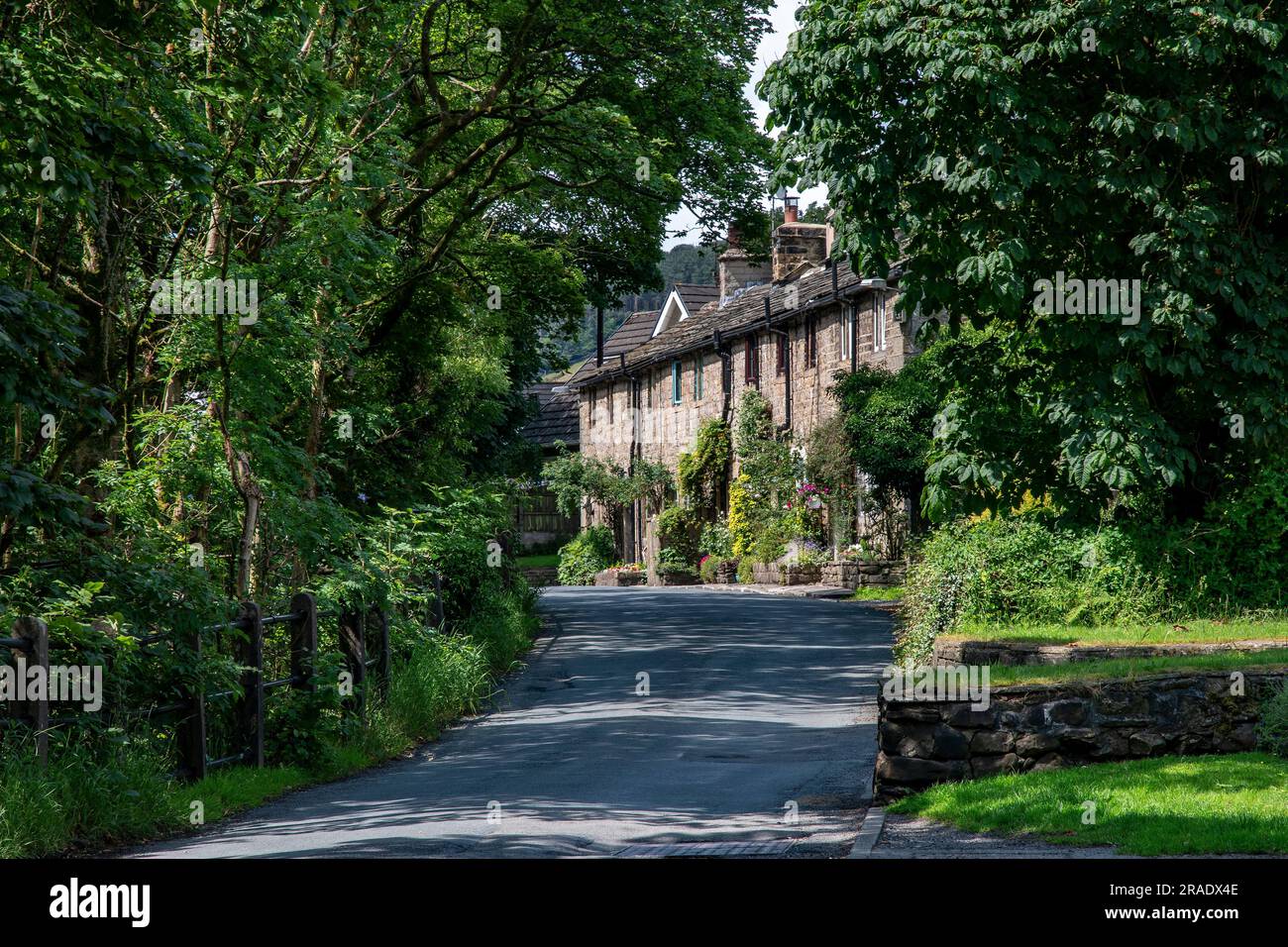 Roughlee cottages vicino a Barley, Pendle, Lancashire, Regno Unito famoso per le streghe Pendle Foto Stock