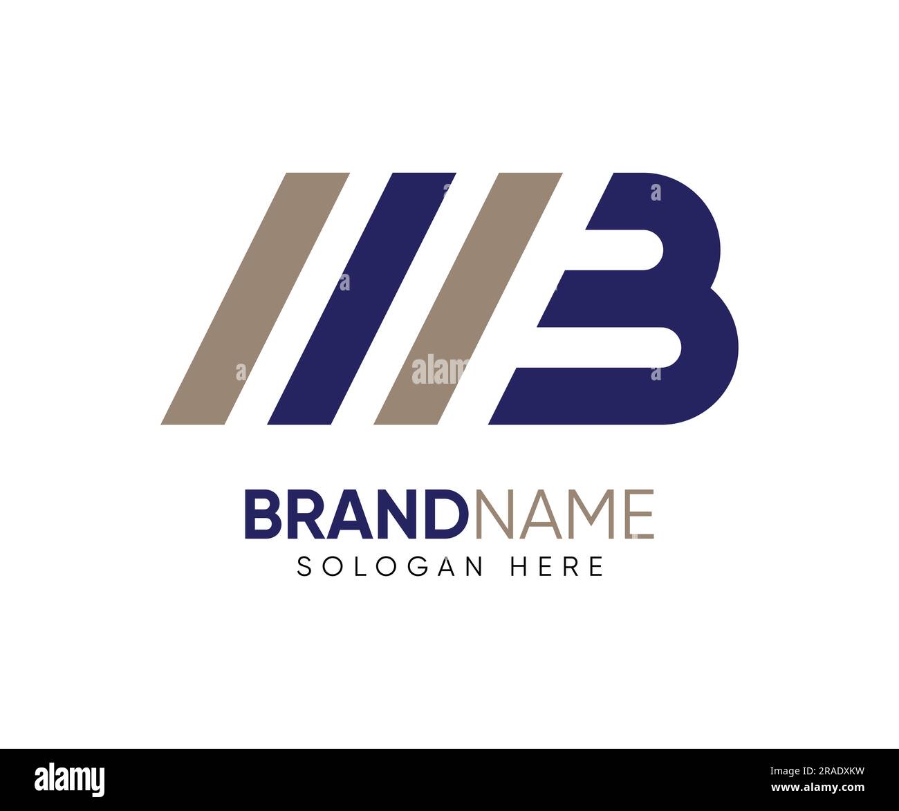 Modello di logo vettoriale M B Letter Illustrazione Vettoriale