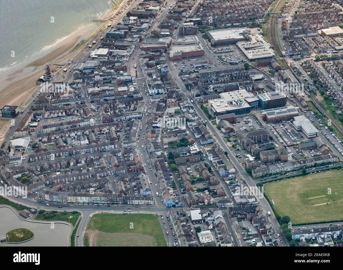 Vista aerea della città di Redcar, Teeside, Inghilterra nord-orientale, Regno Unito Foto Stock